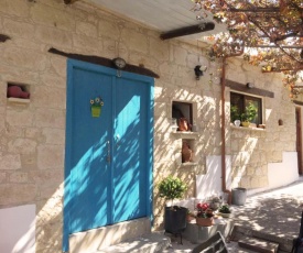 Traditional village stone house outdoor courtyard with free wifi