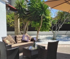 Beach and Pool villa with deck, outdoor furniture and stone BBQ
